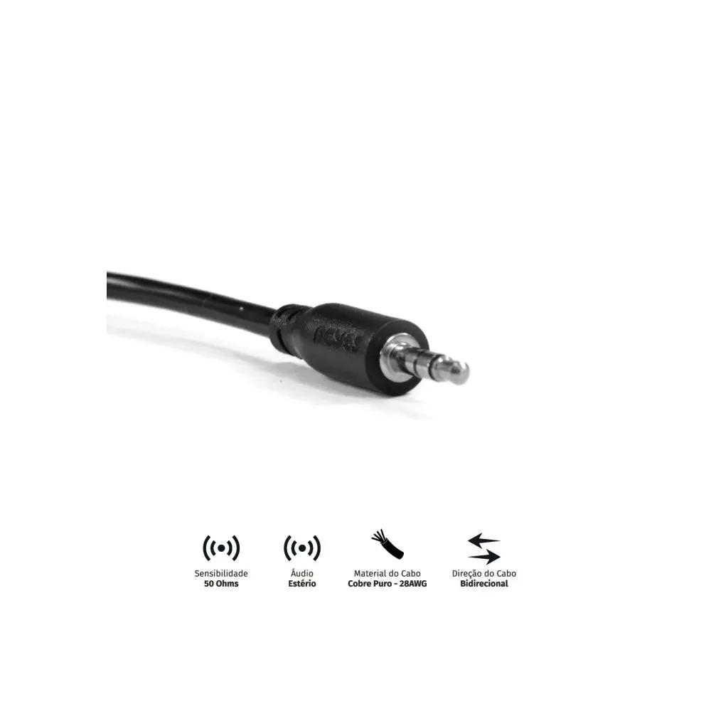 Cabo de Áudio P2 Macho x Macho 2mt PCYes - P35M-2 Truedata