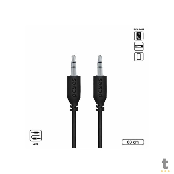 Cabo de Áudio P2 Macho x Macho 60cm PCYes - P35M-06