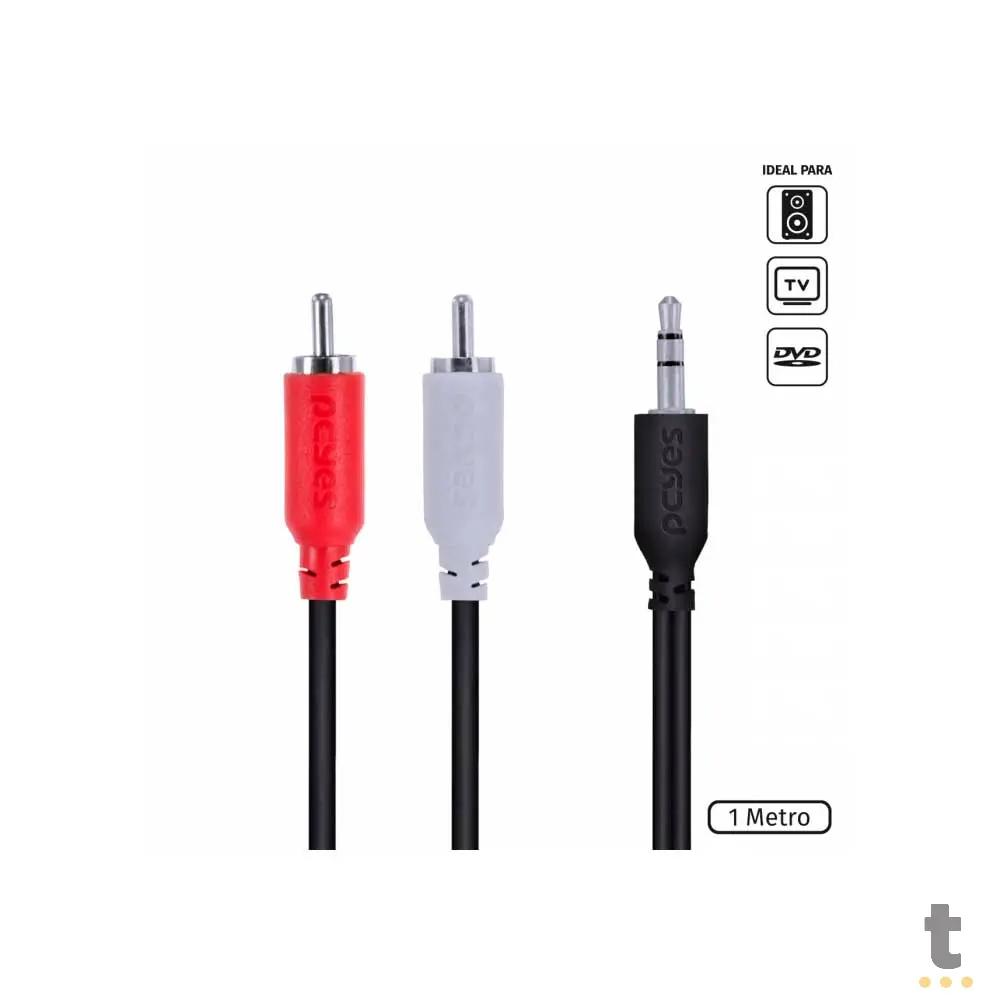 Cabo de Áudio RCA Macho Para P2 3.5mm 1m PcYes - P2R35-1 Truedata
