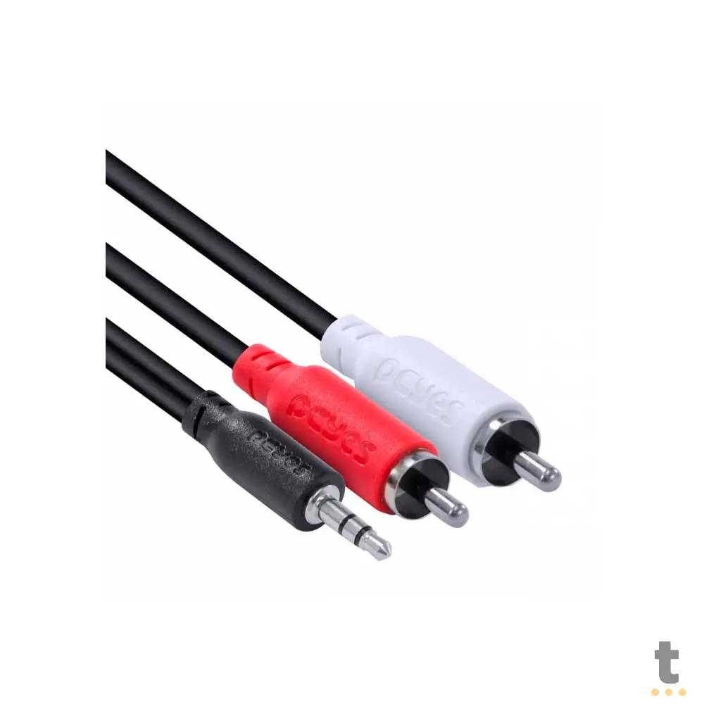 Cabo de Áudio RCA Macho Para P2 3.5mm 1m PcYes - P2R35-1 Truedata