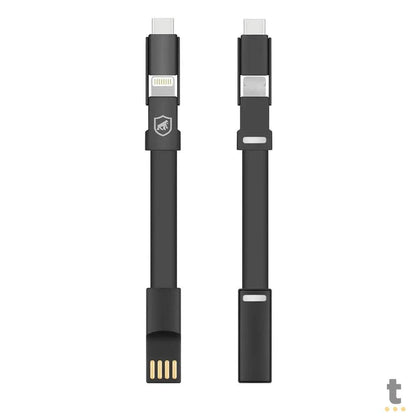 Cabo de Dados USB GShield 3 Em 1 Micro USB / Lightning / Tipo C Curto - J2SKGH5WB Truedata