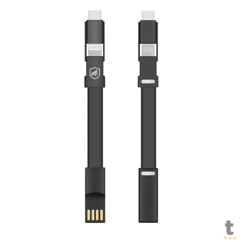 Cabo de Dados USB GShield 3 Em 1 Micro USB / Lightning / Tipo C Curto - J2SKGH5WB Truedata