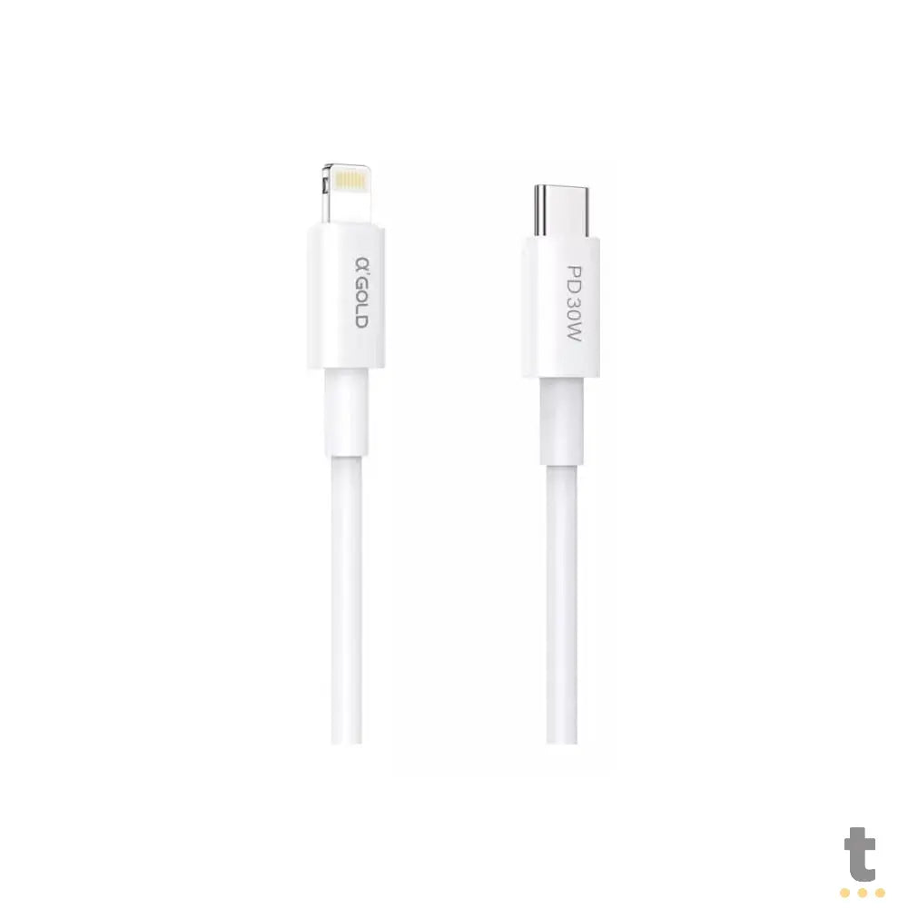 Cabo de Dados USB Lightning (Iphone) aGold 1mt 30W - CB-50 Truedata