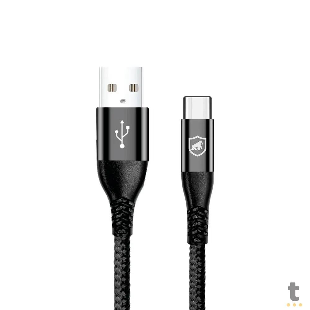 Cabo de Dados USB P/ USB Tipo C 1,0m GShield Raptor Preto - GS-9022 Truedata
