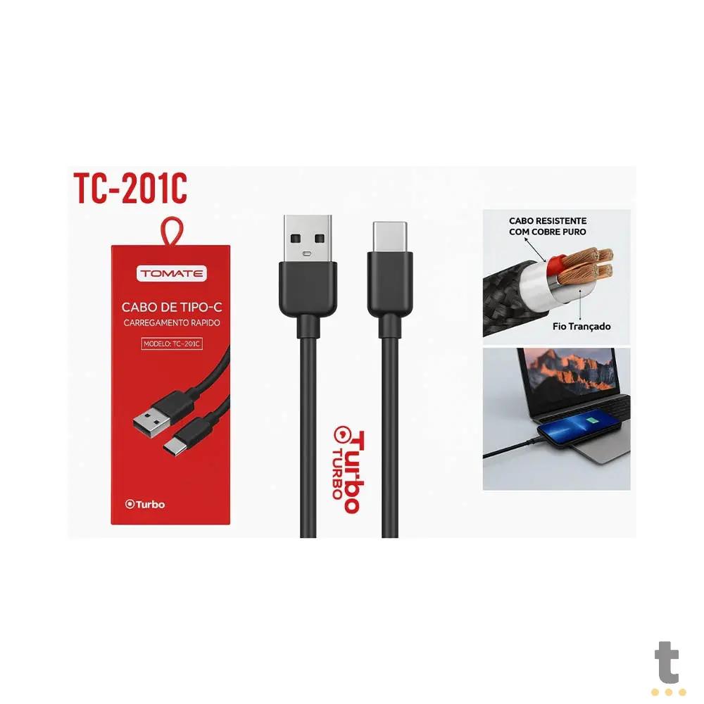 Cabo de Dados USB Tipo C 1,2m 2.4a Turbo Tomate - Tc-201c Truedata