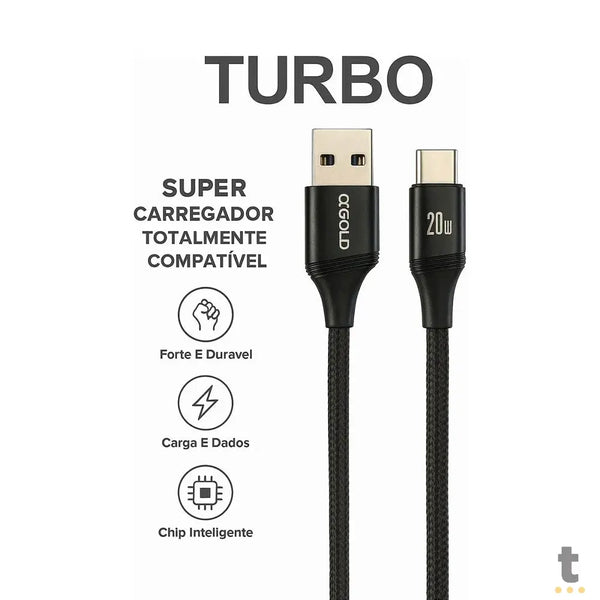Cabo de Dados USB Tipo C 1m 20w aGold - CB78-3