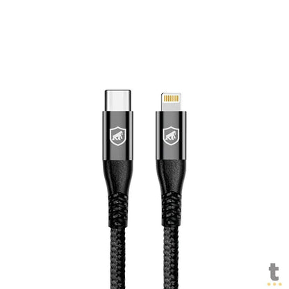 Cabo de Dados USB Tipo C P/ Lightning Iphone 1,0m GShield Raptor Preto - GS-9021 Truedata