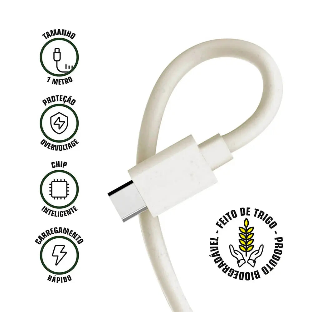 Cabo de Dados USB Tipo C P/ Lightning Iphone 1m GShield Ecoo - GS-5812 Truedata