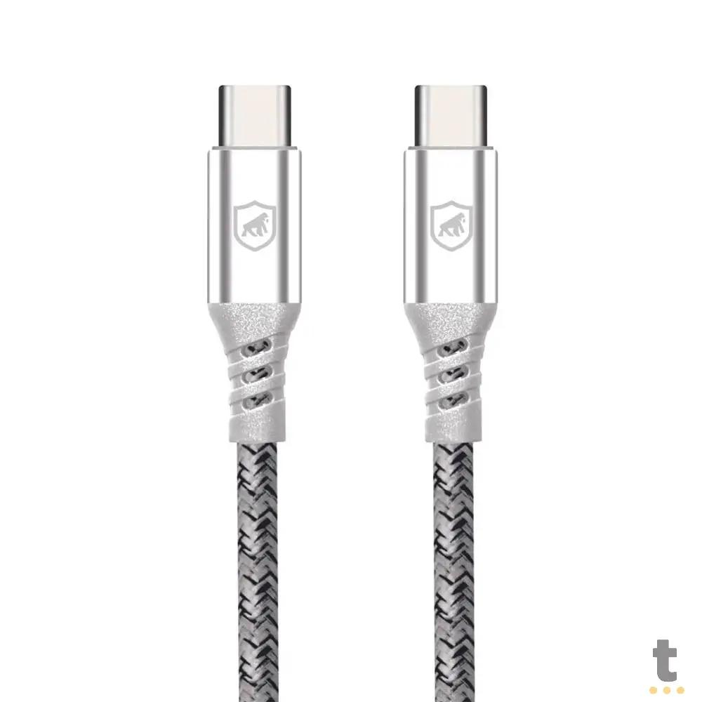 Cabo de Dados USB Tipo C P/ Tipo C Dual Tech PD 100W Branco GShield 1.8m - GS-6754 Truedata