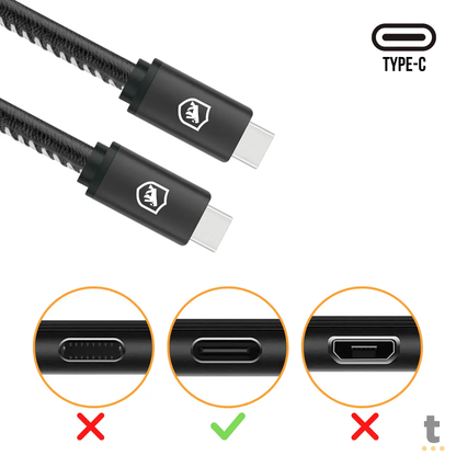 Cabo de Dados USB Tipo C Thunderbolt GShield Carregamento 65W 4K 60Hz 3.1 USB-C 1,8m - GS-6769 Truedata
