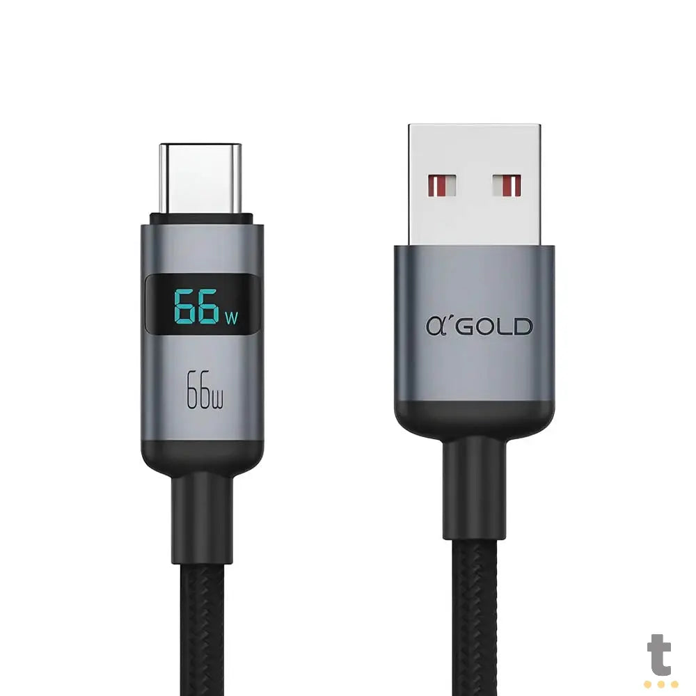 Cabo de Dados USB Tipo C aGold 1m Turbo 66w Reforçado - CB138-3 Truedata