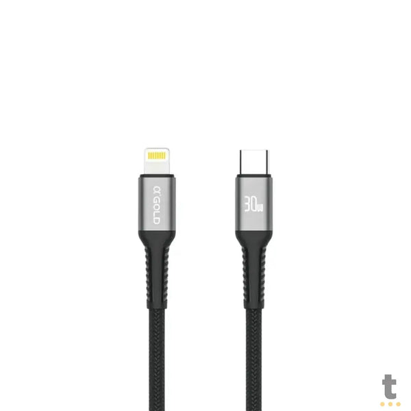 Cabo de Dados USB Tipo C p/ Lightning (Iphone) 2mts aGold 30W - CB68
