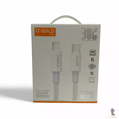Cabo de Dados USB Tipo C p/ Lightning (Iphone) aGold Pro 30W - CB132 Truedata