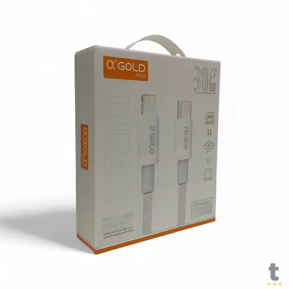 Cabo de Dados USB Tipo C p/ Lightning (Iphone) aGold Pro 30W - CB132 Truedata