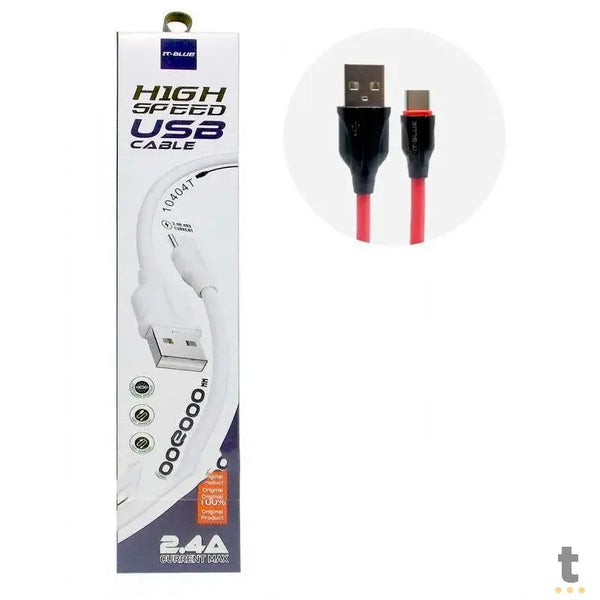 Cabo de Dados V8 Micro USB IT-Blue 2.4A 2mts High Speed - LE-10404V