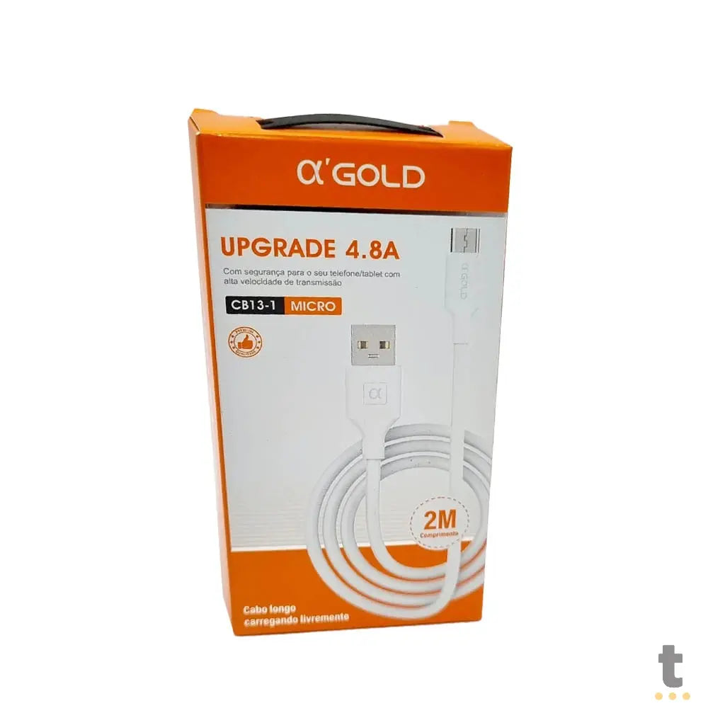 Cabo de Dados V8 Micro Usb 4.8A 2mt aGold - CB13-1 Truedata