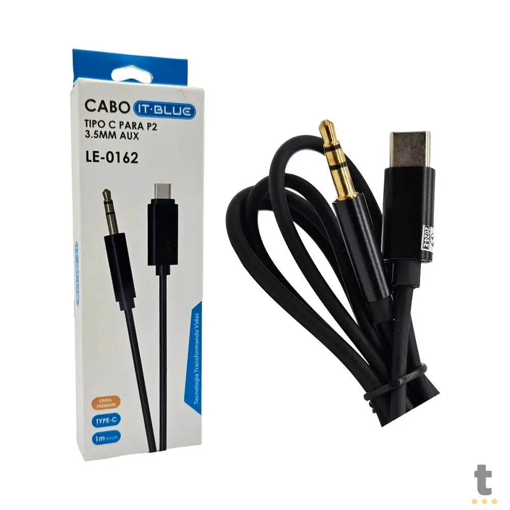 Cabo de Tipo C P/ P2 Auxiliar 3.5mm It-Blue - LE-0162 Truedata