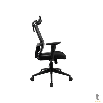 Cadeira Ergonômica Fortrek Ergo Shield C/ Apoio de Lombar Preta - 85033 Truedata