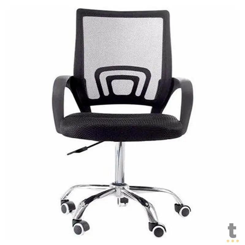 Cadeira Escritório Giratoria C/ Altura Ajustavel Base Cromada Xh-6010 Preta Truedata