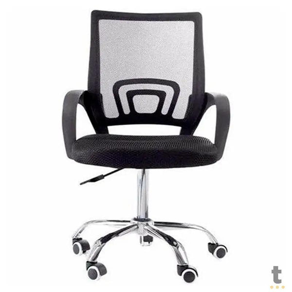 Cadeira Escritório Giratoria C/ Altura Ajustavel Base Cromada Xh-6010 Preta