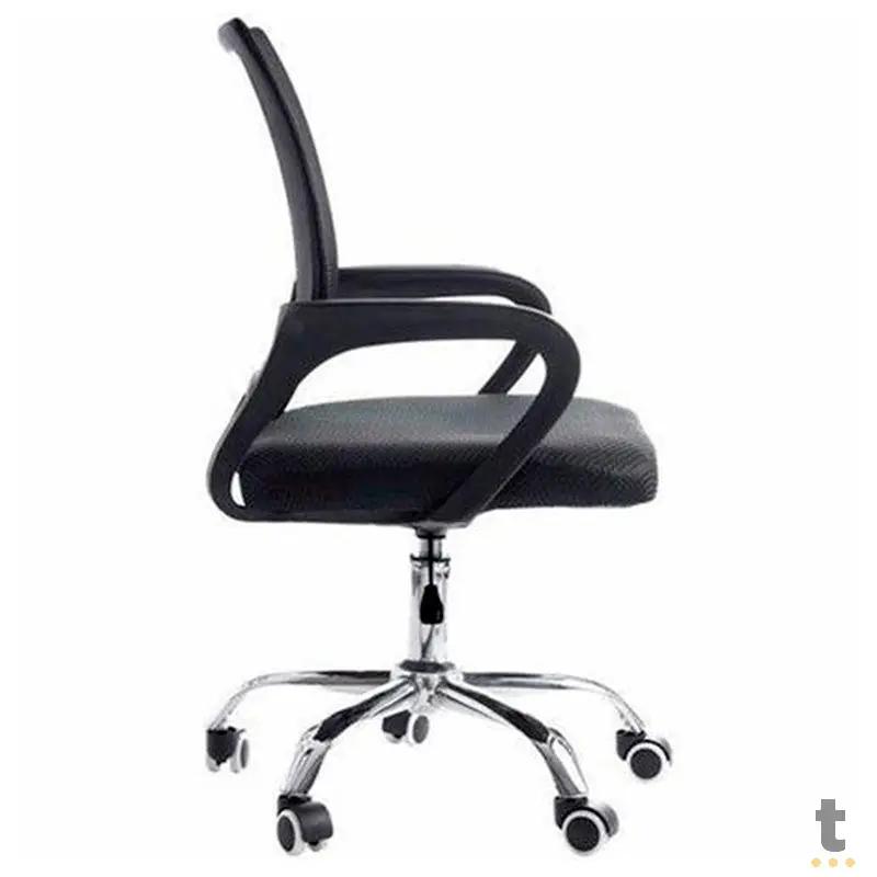 Cadeira Escritório Giratoria C/ Altura Ajustavel Base Cromada Xh-6010 Preta Truedata