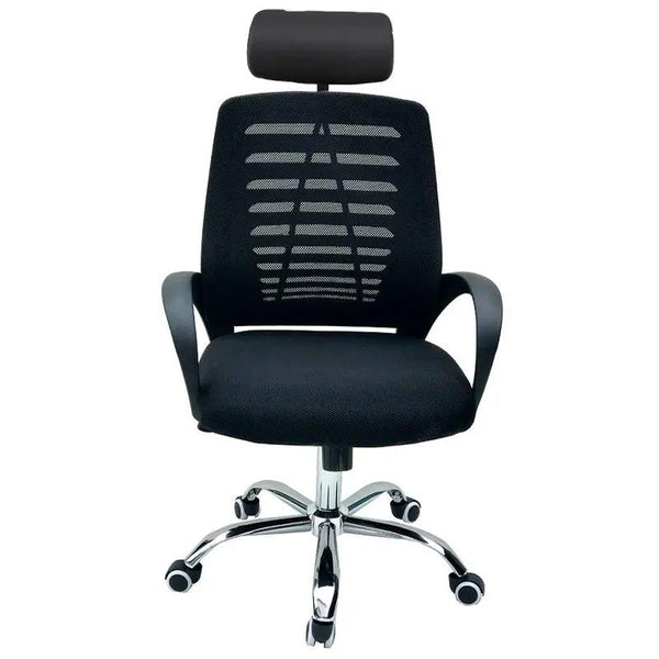 Cadeira Escritório Giratoria C/ Altura Ajustavel Base Cromada Xh-6044a Preta