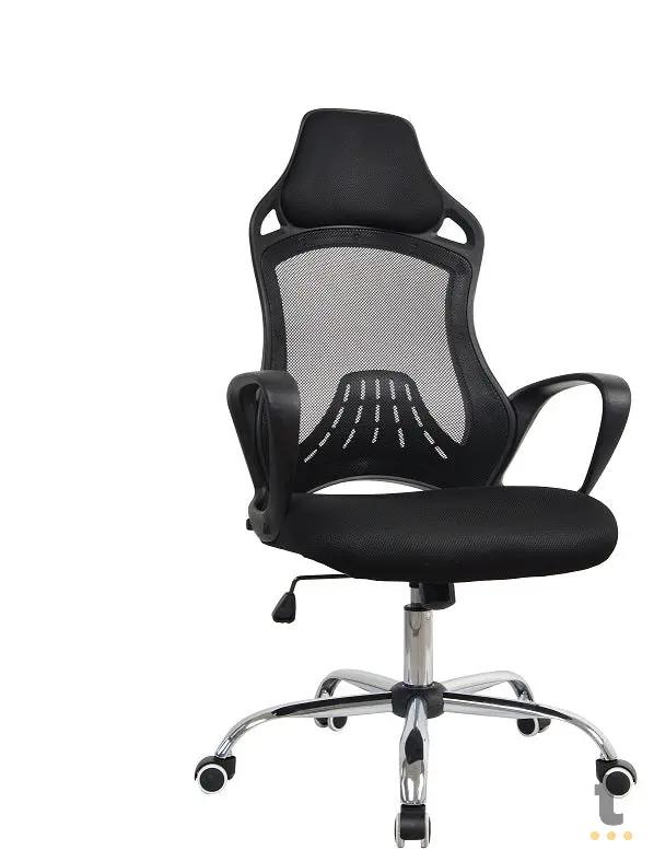 Cadeira Escritório Giratoria C/ Altura Ajustavel Base Cromada Xh-6119 Preta Truedata