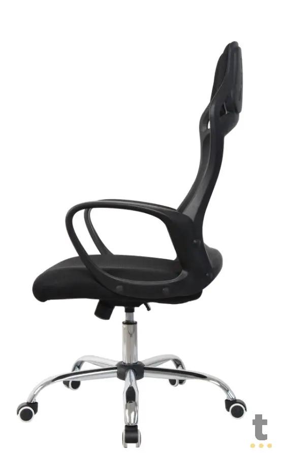 Cadeira Escritório Giratoria C/ Altura Ajustavel Base Cromada Xh-6119 Preta Truedata