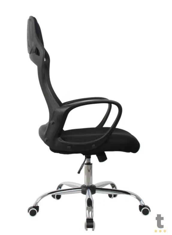 Cadeira Escritório Giratoria C/ Altura Ajustavel Base Cromada Xh-6119 Preta Truedata