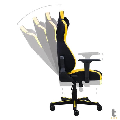 Cadeira Gamer PCYes Mad Racer V8 Turbo Preta / Amarela - V8TBMADAM Truedata