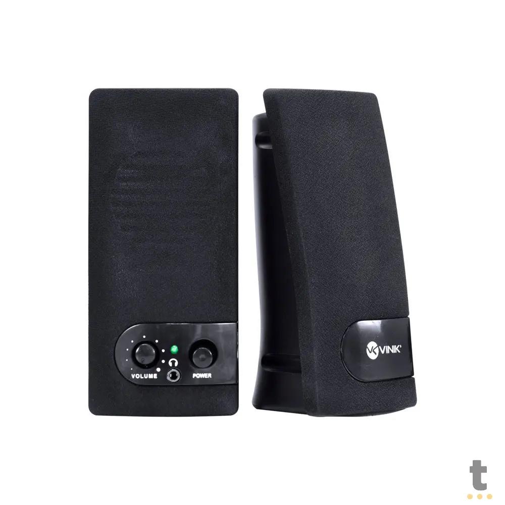 Caixa De Som 2.0 Usb P2 Vinik 6W Rms One Preta - VS-202 Truedata