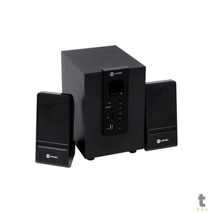Caixa De Som 2.1 Vinik Groove Subwoffer + 2 Caixas Satelite em Madeira 20W Preta - CXGRO20W Truedata