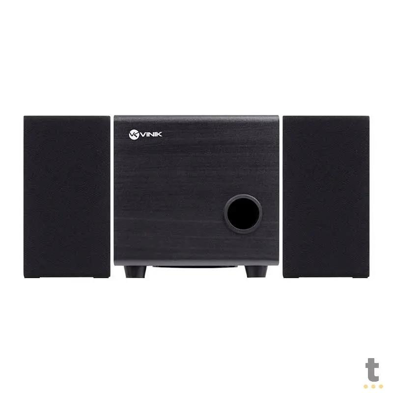 Caixa De Som 2.1 Vinik Satelite em Madeira C/ Subwoffer 16W USB P2 Preta - CXTU16W Truedata