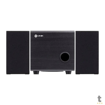 Caixa De Som 2.1 Vinik Satelite em Madeira C/ Subwoffer 16W USB P2 Preta - CXTU16W Truedata