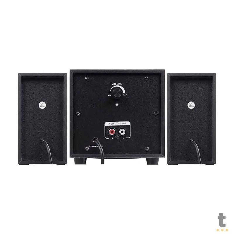 Caixa De Som 2.1 Vinik Satelite em Madeira C/ Subwoffer 16W USB P2 Preta - CXTU16W Truedata