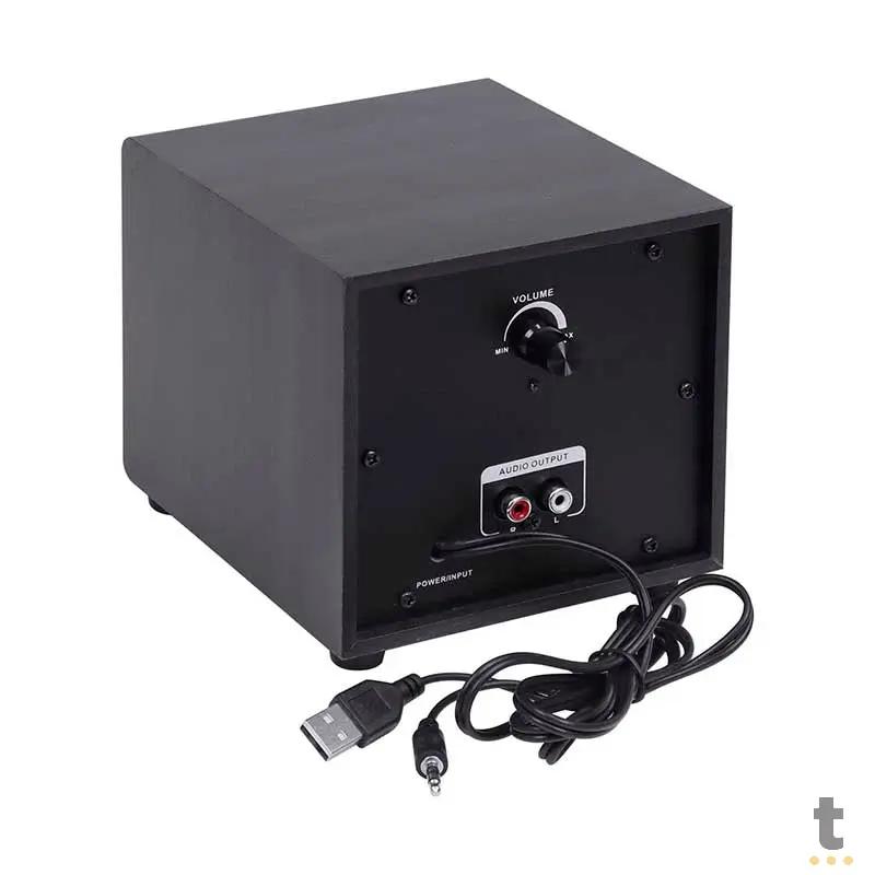 Caixa De Som 2.1 Vinik Satelite em Madeira C/ Subwoffer 16W USB P2 Preta - CXTU16W Truedata