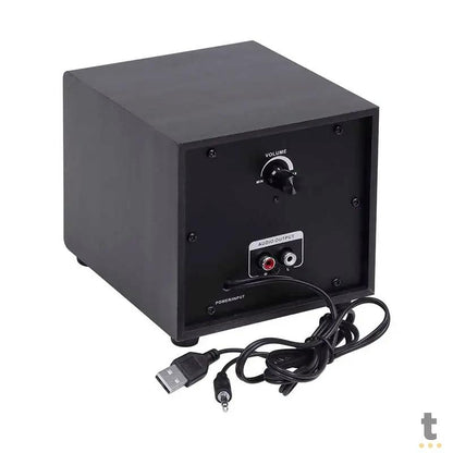 Caixa De Som 2.1 Vinik Satelite em Madeira C/ Subwoffer 16W USB P2 Preta - CXTU16W Truedata