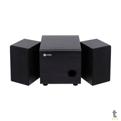 Caixa De Som 2.1 Vinik Satelite em Madeira C/ Subwoffer 16W USB P2 Preta - CXTU16W Truedata