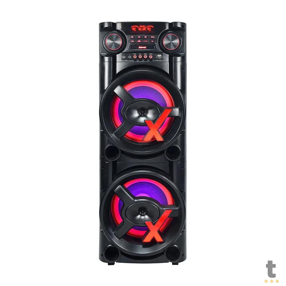 Caixa De Som Amplificada Bluetooth Amvox ACA 1900 New X 1900W Led Preta - 286131 Truedata