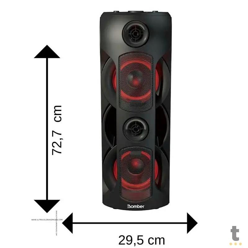 Caixa De Som Amplificada Bluetooth Bomber Party 800 50W RMS Led p2 p10 Usb MicroSd - 286014 Truedata