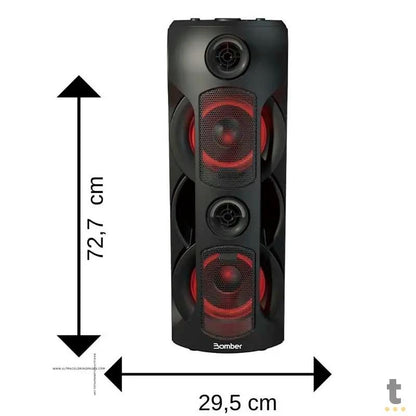 Caixa De Som Amplificada Bluetooth Bomber Party 800 50W RMS Led p2 p10 Usb MicroSd - 286014 Truedata