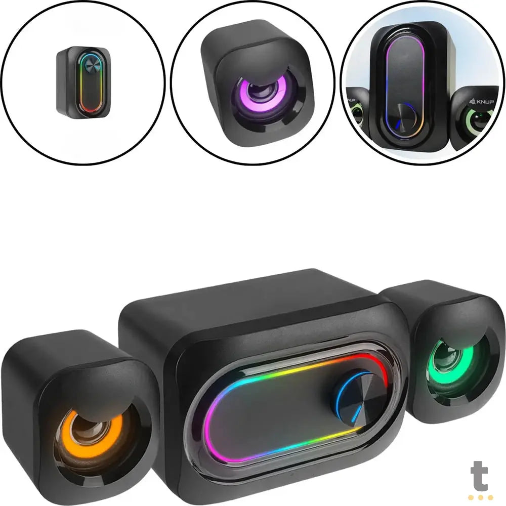 Caixa De Som C/ Subwoofer 2.1 11W Knup Horus P2 Usb - RO827 Truedata