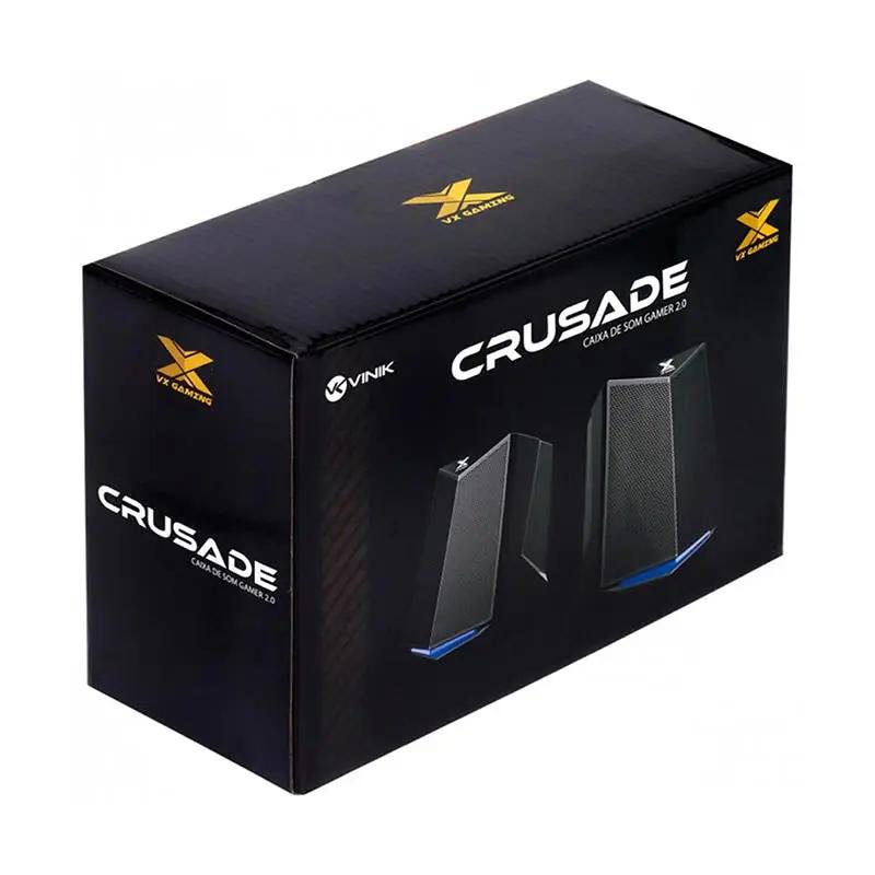 Caixa De Som Gamer 2.0 Vinik Crusade 6W Led Azul USB P2 - 34860 Truedata