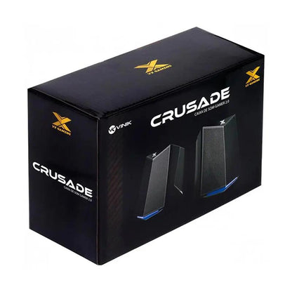Caixa De Som Gamer 2.0 Vinik Crusade 6W Led Azul USB P2 - 34860 Truedata