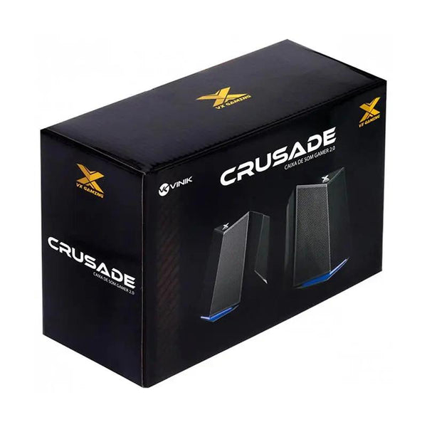 Caixa De Som Gamer 2.0 Vinik Crusade 6W Led Azul USB P2 - 34860