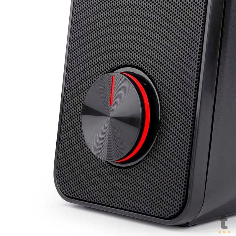 Caixa De Som Gamer 2.1 Redragon Stentor 5W Led Vermelho USB P2 - GS500 Truedata