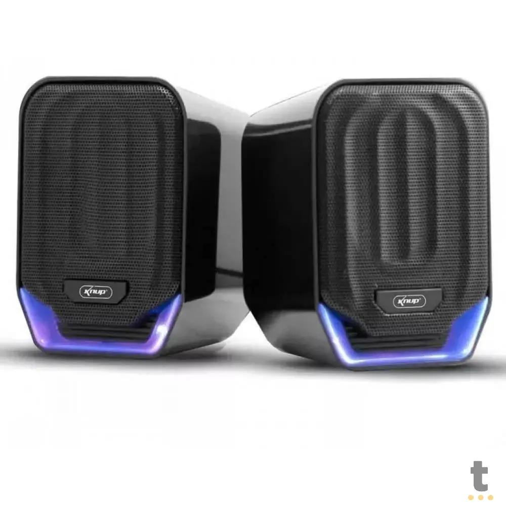 Caixa De Som Knup 2.1 Multimidia 12W RMS C/ Led Azul P2 - RO823 Truedata