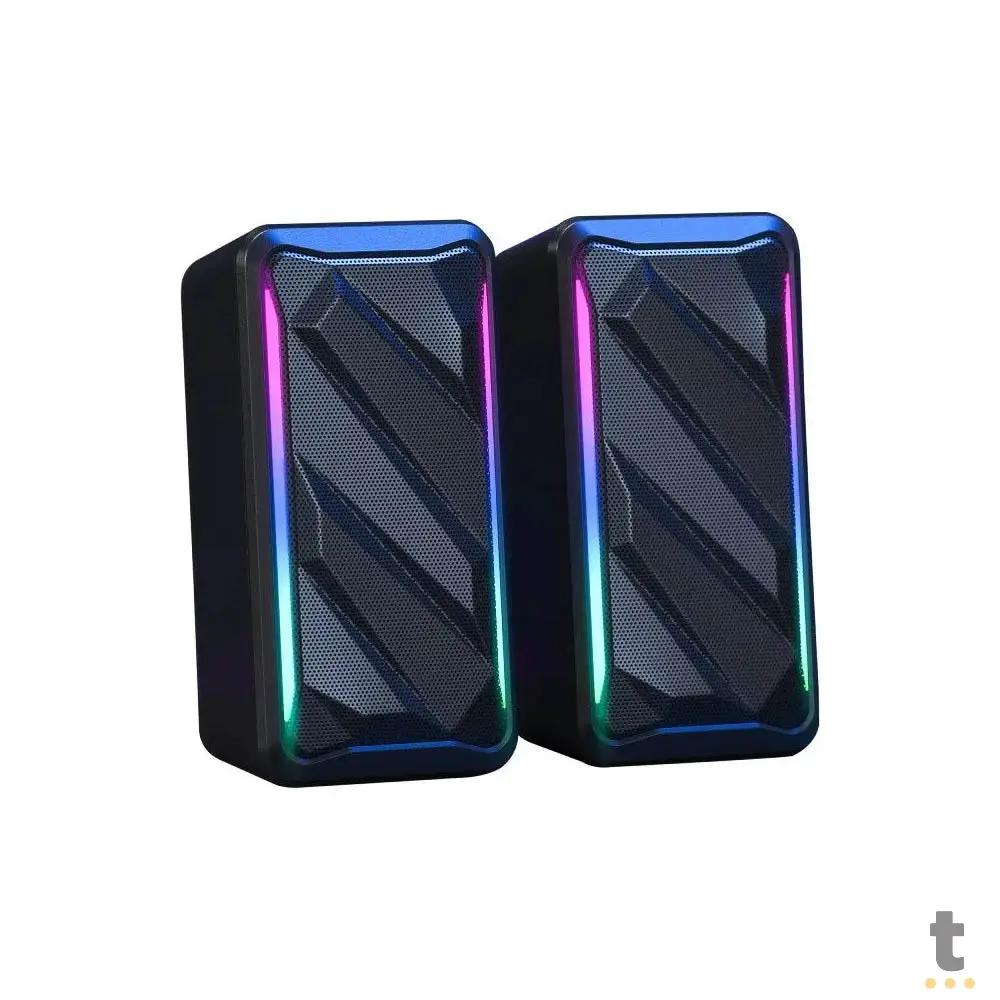 Caixa De Som Knup Horus 2.0 Multimidia 10W RMS C/ Led RGB Usb e P2 - RO849 Truedata