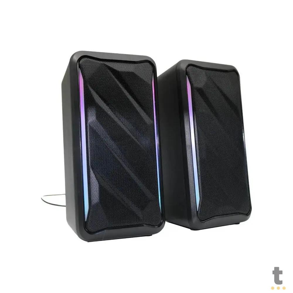 Caixa De Som Knup Horus 2.0 Multimidia 10W RMS C/ Led RGB Usb e P2 - RO849 Truedata