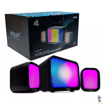 Caixa De Som Knup Horus 2.1 Multimidia 16W RMS C/ Led Usb e P2 - RO813 Truedata